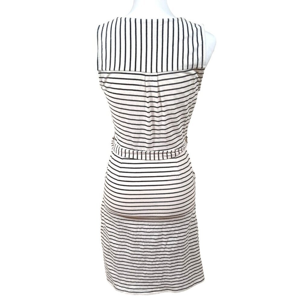 Monteau Los Angeles Womens White/Black Stripe Tied Waist Dress Size Small - Picture 9 of 14